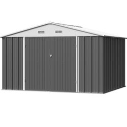 New In Box Homall Outdoor Storage Shed, 8 x 10 FT Metal Garden Sheds & Outdoor Storage House with Single Lockable Door for Backyard Garden Patio Lawn