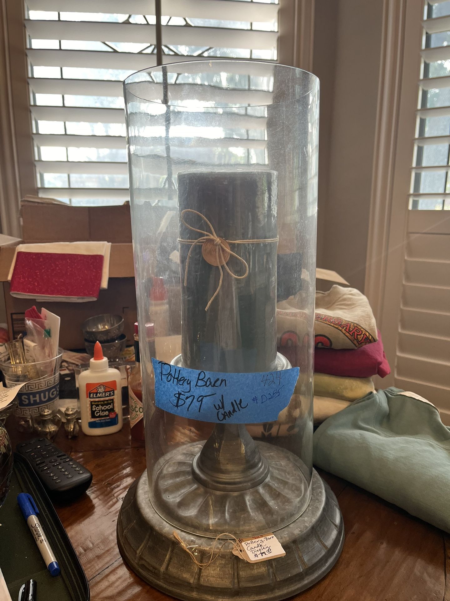 Pottery Barn candle In glass