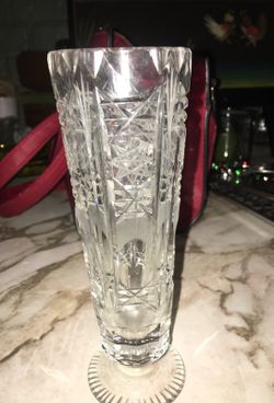 8” pressed glass vase