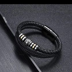 Genuine Leather Bracelet 3 Layer Mens Jewlery Accessories 