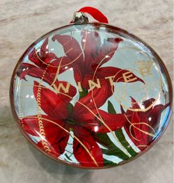 Fringe Winter Flora Ornament Blown Glass Amaryllis New / Without Box