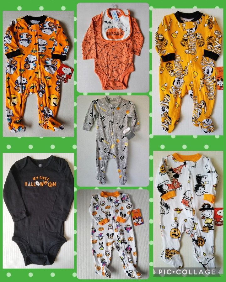 Halloween Baby Sleepers And Onesies NEW 