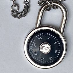 Silver Tone Necklace “Winning Combination Lock” Necklace