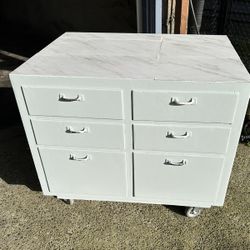 Restored Vintage Cabinet On Wheels 