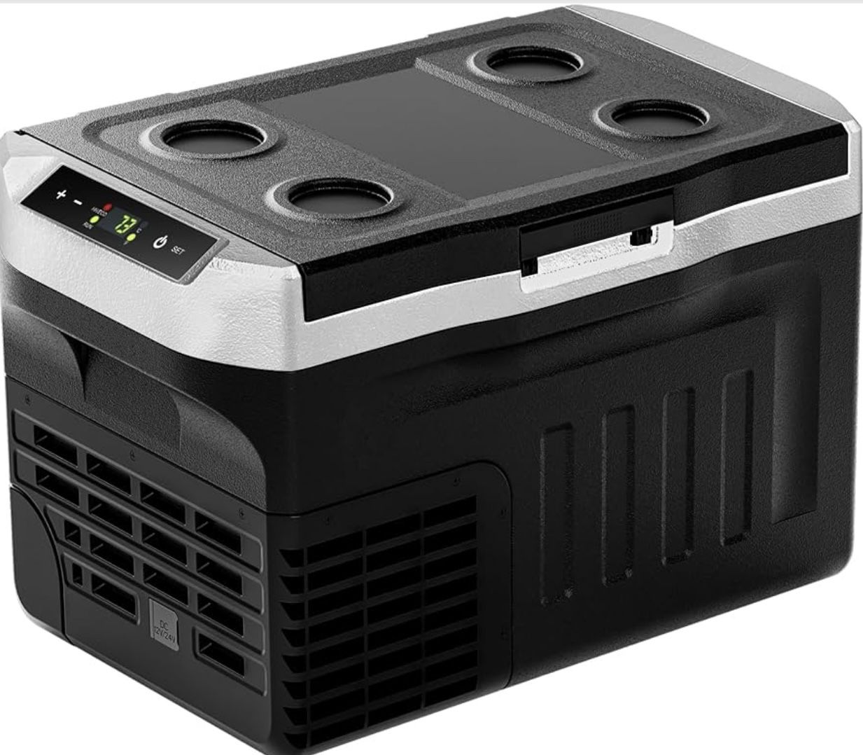 EUHOMY 12 Volt Refrigerator, 22QT(21L) 12V Cooler, Compressor Electric Cooler -4℉~68℉, 12V Fridge 12/24V DC 100-240V AC, Portable Freezer for Camping,