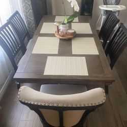 Ashley Furniture Dining Table + 6 Chairs