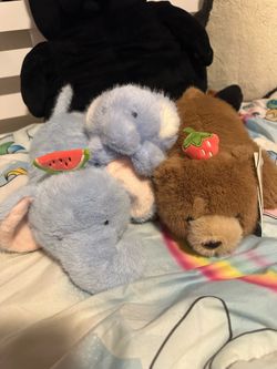 Miniso elephant and bear plushies