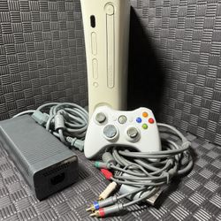 Microsoft Xbox 360 White Video Gaming Console System Includes Controller & Cords