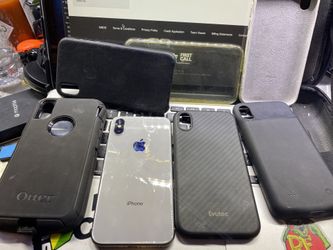 iPhone X with multiple cases