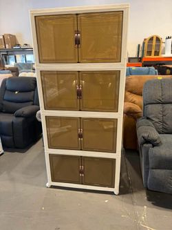 New-Stackable Storage Bins with Lids, 700QT Closet Organizers and Storage with Doors and Whee