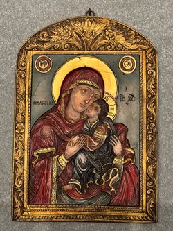 Handmade Bulgarian Orthodox Icon – Virgin Mary & Child