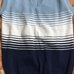 Brand New  blue striped sweater vest with v-neck. M Size