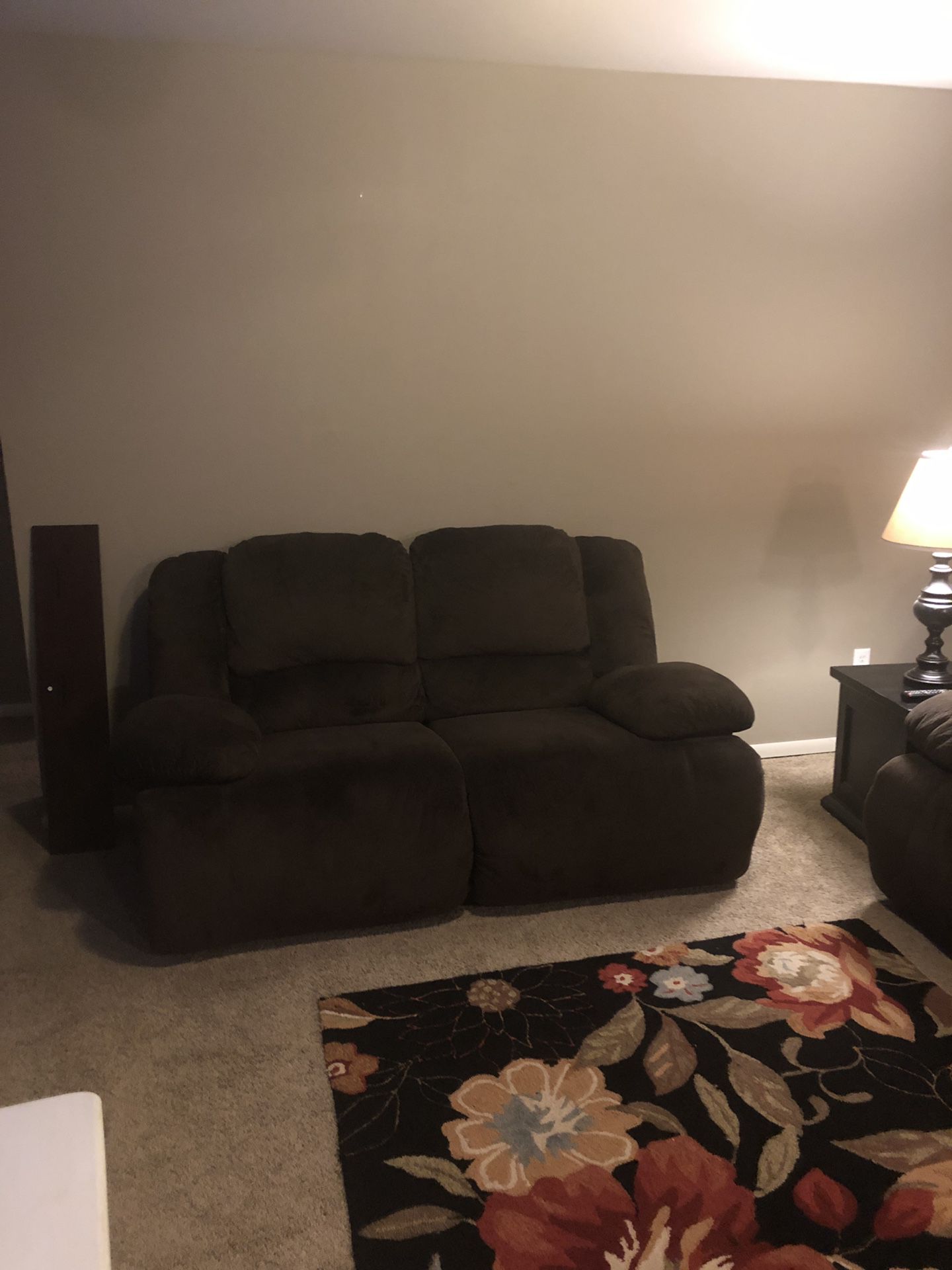Brown couches (reclining)