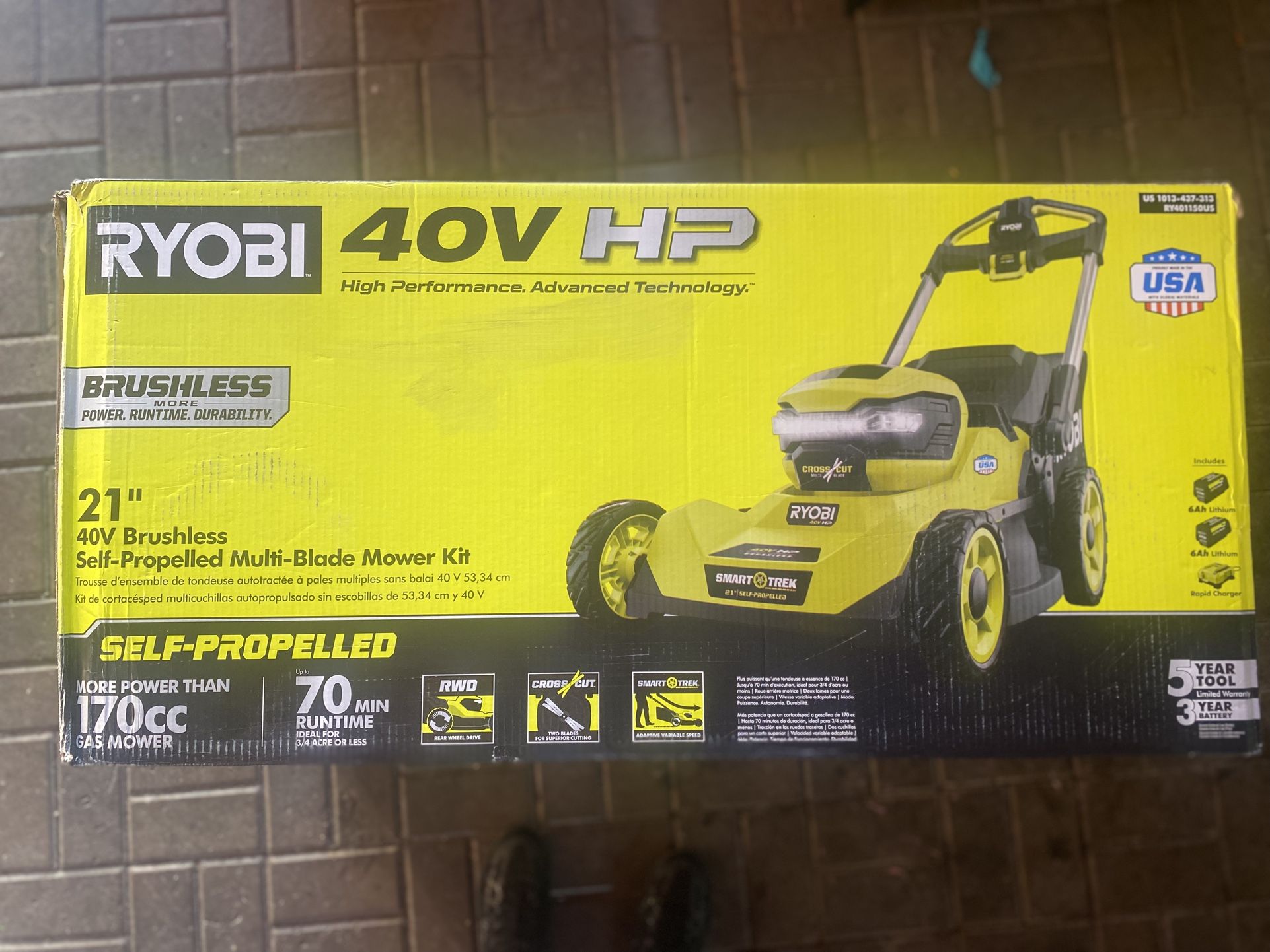 Brushless 21 in. Multi Blade Lawn Mower with 2 6.0 Ah Batteries and Charger