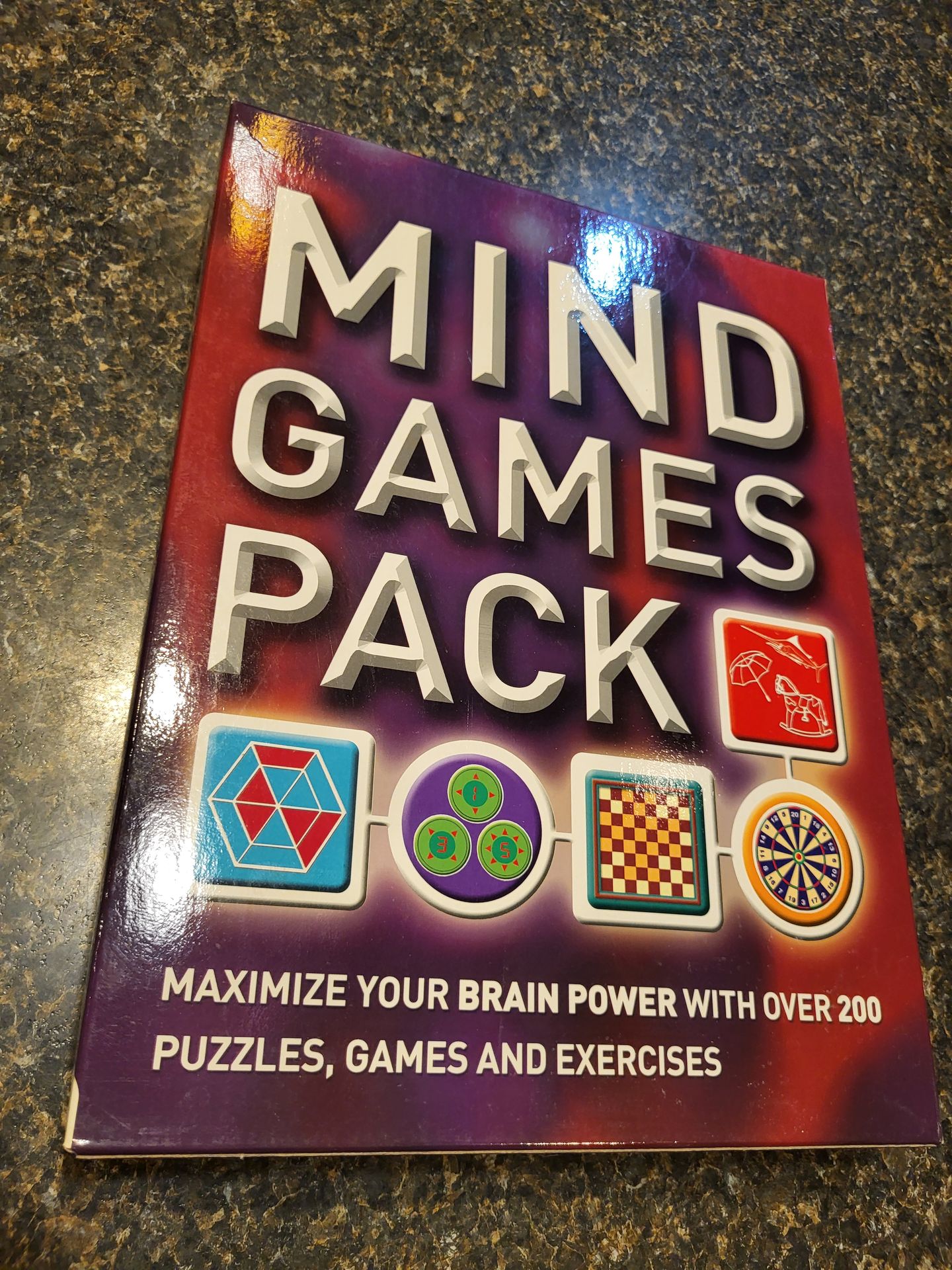 Mind Games book of 200 mind puzzles, includes some game boards