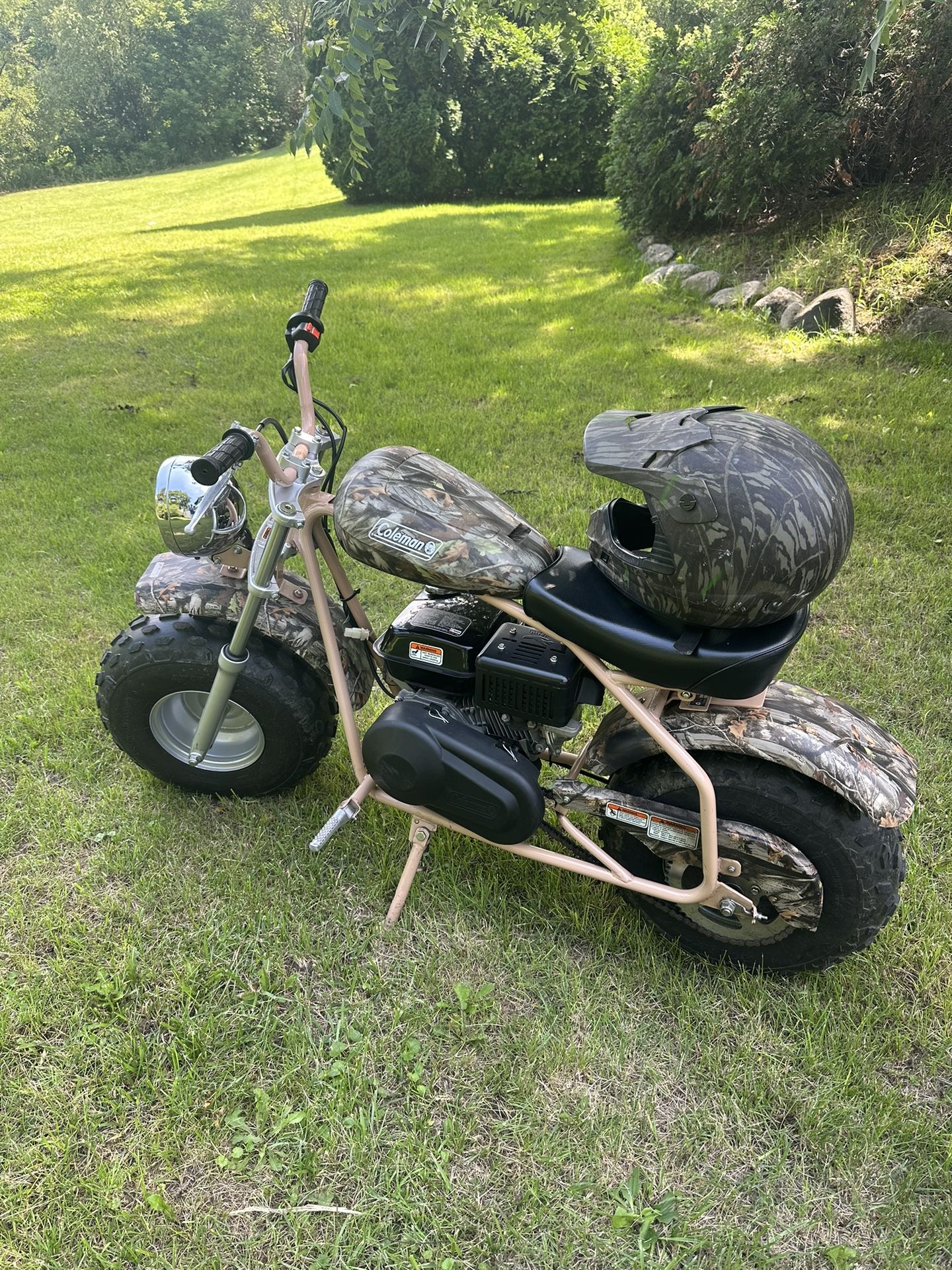  Coleman Powersports 200cc Gas Powered Camo Ride-On Mini Bike