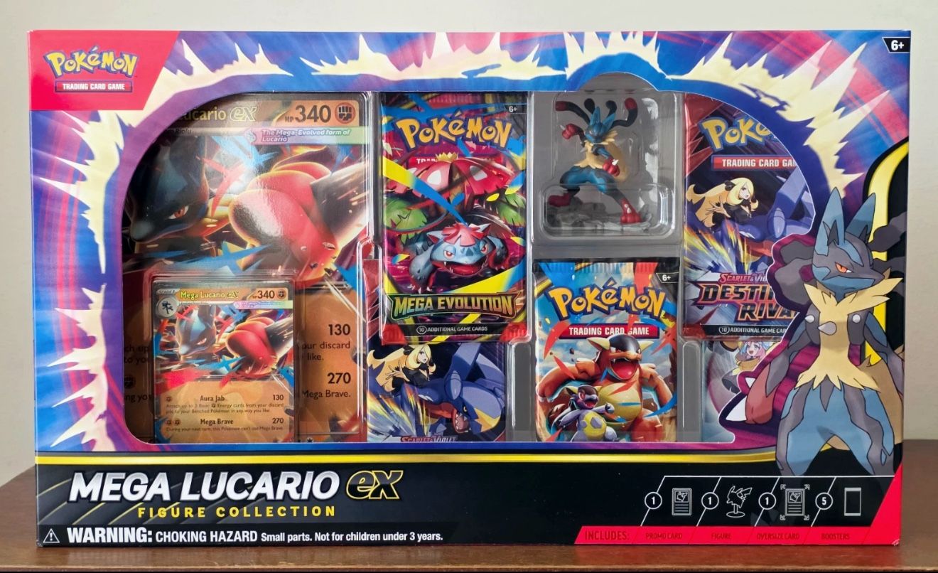 Pokemon TCG Mega Lucario ex Premium Figure Collection Box Factory Sealed In Hand