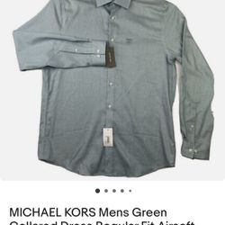 Michael Kors Dress Shirt Large Button Down Airsoft 