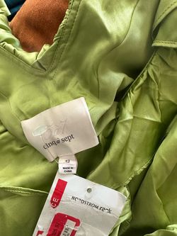 Cinq à Sept Green Satin Dress Size 12