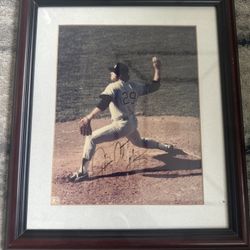 Jim “Catfish” Hunter Signed Yankees #29 Action Photo - Framed 8x10 OPEN TO OFFERS NEED THESE GONE ASAP