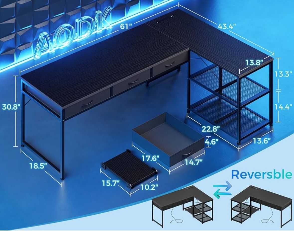 Black 61 Inch Desk