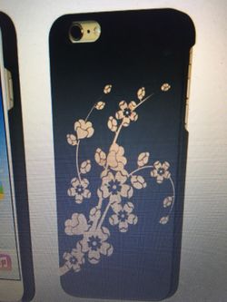 iPhone 6/6s Engraved Real Maple Wood Spring Flower Protector Case Cover