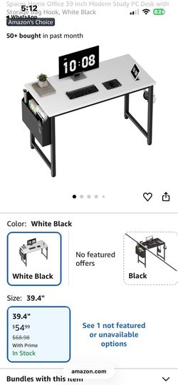 Modern Black Desk + Ergonomic Chair Combo
