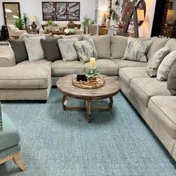 NNew oversized Ardsley Pewter RAF Sectional / couch /Living room set