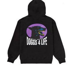 Supreme Dogs Hoodie Sweater Black With Purple On Back