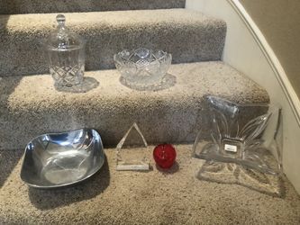 Crystal bowls & misc decor