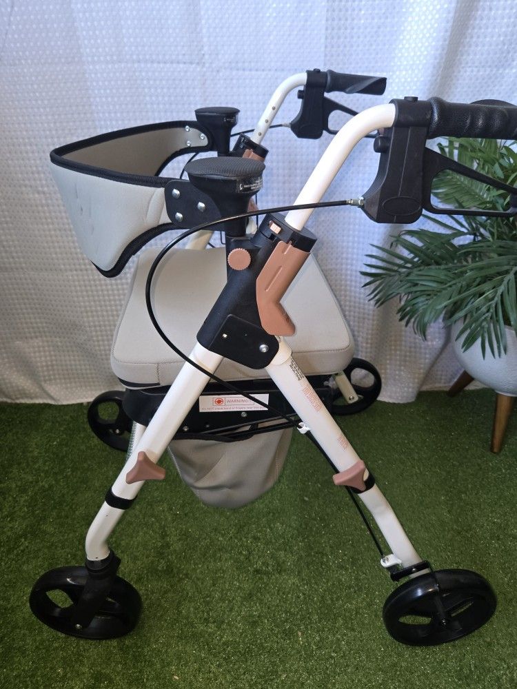 Medline Premium Empower Rollator Walker with Memory Foam Seat, Walkers