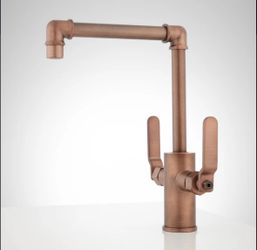 Edison Single-Hole Dual-Lever Handle Bathroom Faucet - No Overflow - Oil Rubbed Bronze