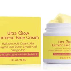 Ultra Glow Turmeric Face Cream – 2 fl oz (60ml) – Brightening & Anti-Aging Moisturizer with Organic Aloe,