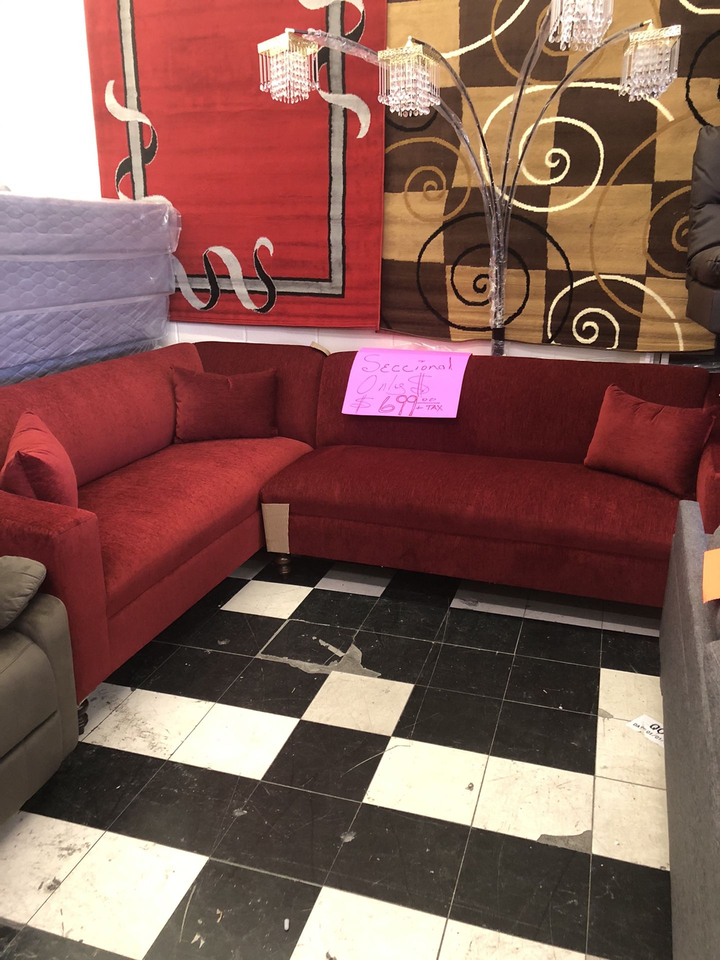 Big Sectional Red Different colors + Tax