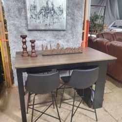 High Top Dining Set With  4 Chairs  (New)