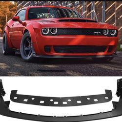 Fits 18-22 Dodge Challenger Demon DM Textured Black PP Front Bumper Lip Spoiler
