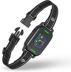 Bark Collar for Dogs, Rechargeable Bark Shock Collar with 9 Shock Levels, Anti Barking Collar for Dogs with 7 Adjustable Sensitivities, 5 Working Mode