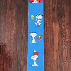 Vintage Decoration “Peanuts Characters Snoopy & Woodstock”Wooden Growth Chart 
