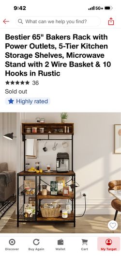 Bakers Rack with Power Outlets