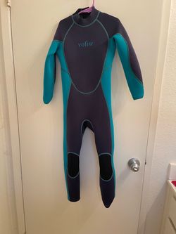 Vofiw Full Body Wetsuit Gray Teal Boys Size 8