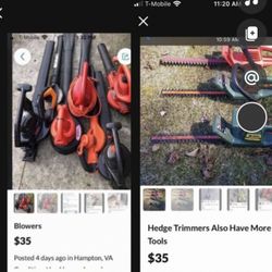 Blowers and Hedge Trimmers