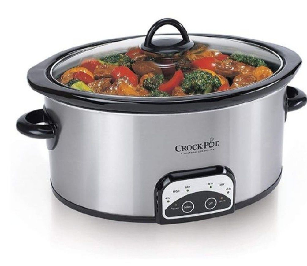 Crock-Pot 6-Quart Countdown Programmable Oval Slow Cooker with Little Dipper - Stainless Steel