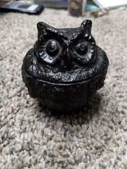 Metal Owl Container