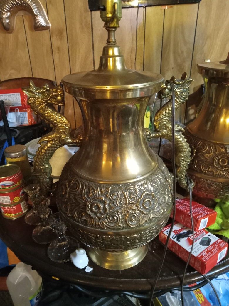 Two Brass Lamps