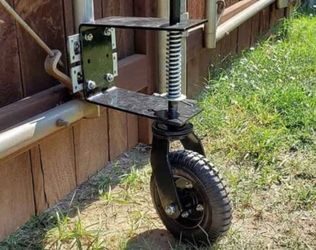 Universal 8" Flat-Free Tire Gate Wheel Suspension Spring-Loaded Wood Chainlink Gate Caster Wheel Weight Capacity 200lb (Black)

Brand New in box 🎁