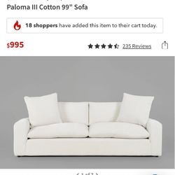 Paloma Cotton sofa For Sale