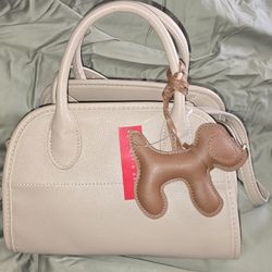 Kelly & Katie Charm Dome Satchel Brown Tan