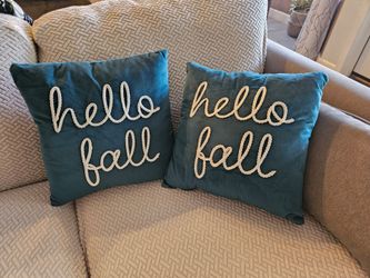 Set of 2 - "Hello Fall" pillows