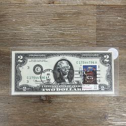 $2 Old Bill Stamped Issue Day Delaware Location  Series 1976 