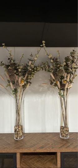 Home decor faux flowers/vases (2 for $10)